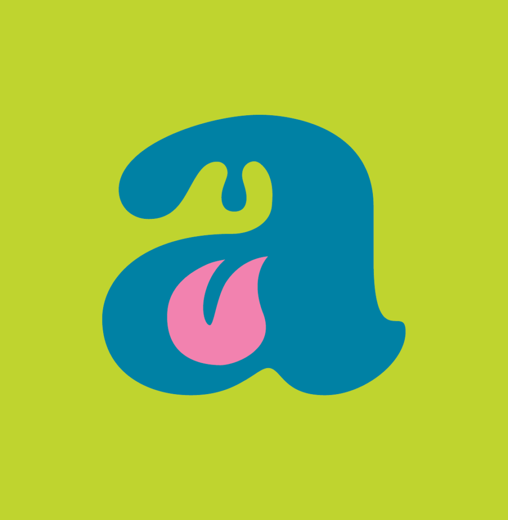 sayahh 'a' logo in blue with green background